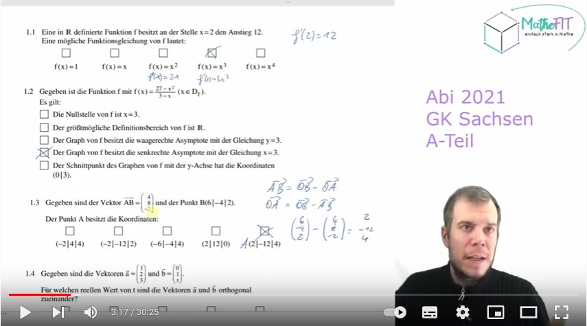 screenshot aus dem youtube-Video zum Mathe-Abitur 2021